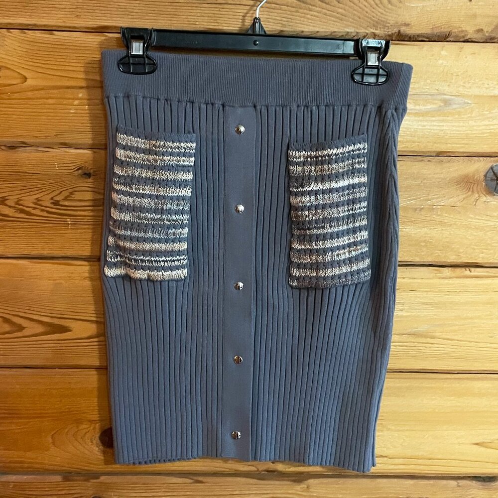 PXG Women’s Contrast Pocket Knit Skirt Gray size Medium